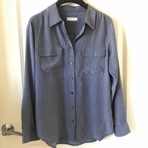 Equipment Silk Blouse in Blue Geometric Print